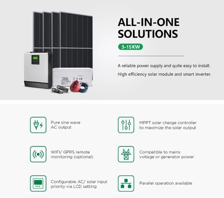 CHINA Sistema de energia solar doméstica de 10 kW com 20 peças de painel solar de 550 W fornecedor